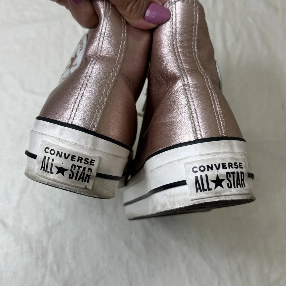 Converse Chuck Taylor High Top Sneakers Rose Metallic Womens Size 5 All Star Y2K